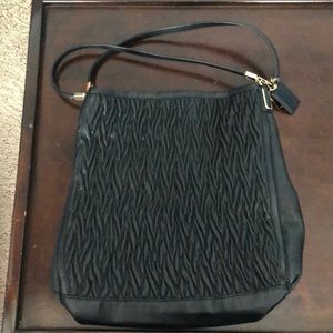 Coach black leather handbag
